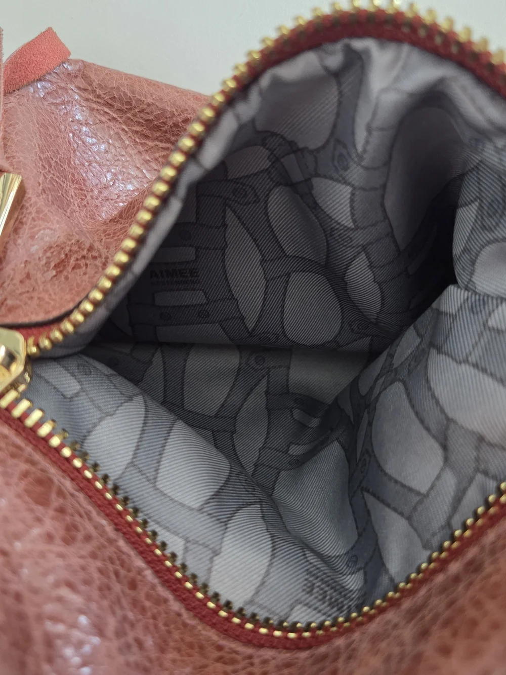 Aimee Kestenberg Leather Gia A-Line Hobo Bag, Dusty Rose / Light Rusty Brown